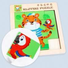The Cartoon Animal Mobile Double-Sided Digital Huarong Dao Sliding Puzzle Toy 4x4 Cube Magic Cube Game Is For Family Play And Entertainment