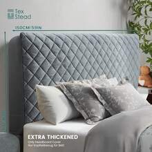 1PC Solid Color Bed Headboards Covers, High Elasticity Dustproof Protective Bed Headboard Slipcover, Skin-Friendly & Soft,For Single And Double Beds 1pc Thickened Linen Headboard Cover - Grey - View 26