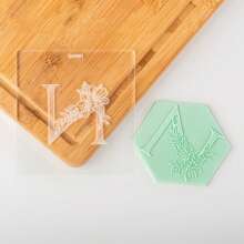 A-Z 26 Letter Cookie DIY Printing Embossing Mold Acrylic Alphabet Capitalize Name Embosser Fondant Stamp Wedding Cake Decor Biscuits Cake Baking Tool Accessories For Birthday Bridal Shower Wedding Party Favor Supplies