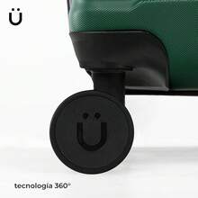 Maleta de Mano de 20 Pulgadas – Equipaje Negro Rígido – 4 Ruedas 360, Mango Telescópico y Cerradura de  – Material ABS Ultra-Duradero – Equipaje de Mano - Verde - Ver 11
