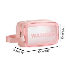 Bolsa de maquiagem impermeável fosca de poliuretano, bolsa transparente para artigos de higiene pessoal de grande capacidade, organizador portátil para viagem e praia