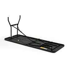 Folding Garden Dining Table 6ft Folding Table For Garden Rattan Effect Dining Table Weatherproof Foldable For Patio Decking Balcony Conservatory Graphite Grey - GraphiteGrey - View 8