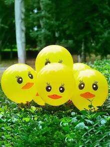 20个装生日派对场景装饰黄色小鸭乳胶气球 - 彩色 - 查看 3