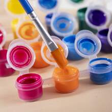 12 Colors Acrylic Paint Set With 2 Brushes, Suitable For Crafts, Toys, Decorations, Home Decor, Painting