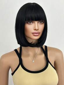 12英寸【时尚鲍勃假发】优雅女士齐肩鲍勃假发-时尚气质短发