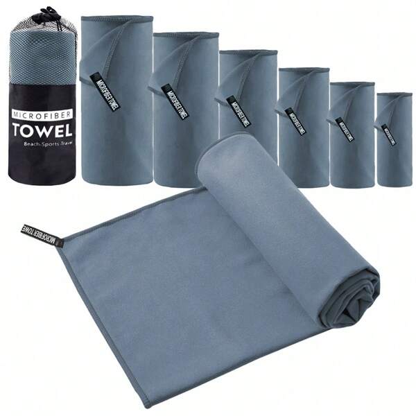 1 Piece Of Absorbent Ultra-Fine Fiber Beach Swimming Quick Drying Towel, Soft Quick Drying Beach Towel In Various Sizes, Solid Color Portable Yoga Fitness Towel
