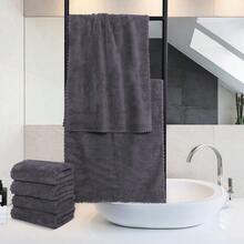 6 Pack Pium Hand Towels Quick Drying Microfiber Coral Veet Highly Absorbent Towels Multipurpose Use As Hotel Bathroom Shower Spa Hand Towel 16 X 28 Inches Gray - Gray - View 3