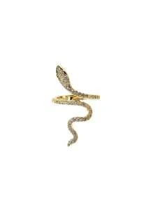 Adjustable Sparkling Crystal Snake Ring For Women And Teen Girls, Elegant Open Coil Design With Dazzling Cubic Zirconia In Chic Serpent Shape, Flexible Fit For Multiple Finger Sizes, Unique Statement Jewelry For Parties, Daily Wear, Fashion Events, Costume Occasions, Symbolic Serpent Ring With Glamorous Shine, Great Gift Idea For Bold And Stylish Women