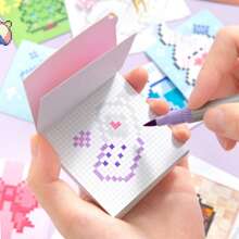 Pixel-Colored Sticker Game Book, Cute Mini Bean Book, Creative Children's No-Cut Handmade Sticker Book School Supplies,Back To School