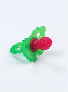 1Pc Silicone Baby Teether Toy - Berrybumps Soothe Babies Sore Gums - Infant Teething Toy - Hands Free Design - - Easy-To-Hold Design - Teething Relief Pacifier - Fruit Shape/Red (Some Parts May Be Random)School, Student,Stationery,School Supplies