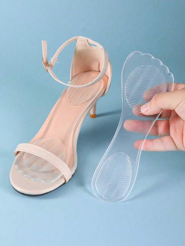 1 par de palmilhas de salto alto com almofada de gel de silicone, palmilhas para cuidados com os pés femininos que fornecem absorção de choque para evitar deslizamentos em saltos altos