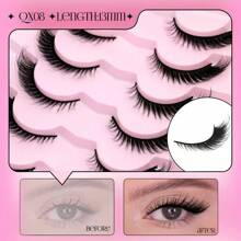 JUJU DREAM 10Pairs Manga Lashes FauxEyelashes Cat Eye Eyelashes Natural Ful False Eyelashes Volumized Eyelash Extension Travel Essentials Makeup Tools