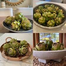 6 Pcs Large Green Artificial Artichokes Fake Vegetables And Fruits For Summer Kitchen Wedding Bowl And Vase Decorations