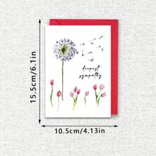 Deeply Sympathy Greeting Card, Dandelion Tulips Thinking Of You, Condolence Card, Bereavement Card, Thinking Of You, Sympathy Card, Deeply Sorry For Your Loss