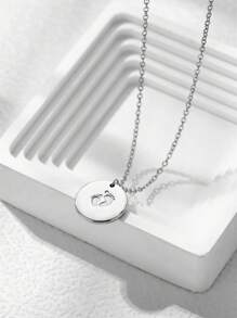 Collar con colgante de nombre personalizado grabado, collar con colgante de letras 3D hechas a mano personalizadas de acero inoxidable con moneda redonda clásica, joyería para fiestas familiares, regalo de aniversario para ella, regalo de cumpleaños para la mejor amiga, regalo creativo para nueva madre, Navidad, Acción de Gracias, Día de la Madre, Regalo de Año Nuevo