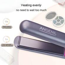 ANGENIL [UK] ANGENIL Chapinha de Cabelo a Óleo de Argan, Alisador e Modelador de Cabelo 2 em 1 para Mulheres, Chapinha Cerâmica Rosa Profissional Portátil, Exibição LCD, Aquecimento Rápido, Chapinha 1 Polegada para Todos os Tipos de Cabelo