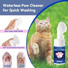 100 ml Nettoyant pour les pattes des chiens et chats - Permet un nettoyage sans eau avec une formule de nettoyage et de nutrition douce, convient aux chiots, chatons et tous les animaux de compagnie comme désodorisant rafraîchissant - Un produit d'hygiène essentiel pour animaux de compagnie hydratant.