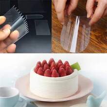 9 Pcs/Set Cake Scraper Fondant Mousse Cream Spatula Edge Smoother Cupcake Cake Cutter Pastry Mold Baking Decorating Tools - Clear - View 2