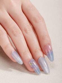 16 片腮红半固化凝胶指甲贴，粉色蝴蝶花朵闪光自粘凝胶指甲全贴，沙龙品质，持续 14 天，适合女性日常 DIY 的美甲贴纸 - 薄荷藍 - 查看 5