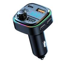 调频发射器 - 蓝牙发射器汽车音响 - 蓝牙调频发射器 - 2 个 USB 端口、1 个 USB C 端口、车载充电器、快速充电适用于日常通勤、长途驾驶、驾驶时充电汽车配件车载充电器适配器 - 黑色 - 查看 2