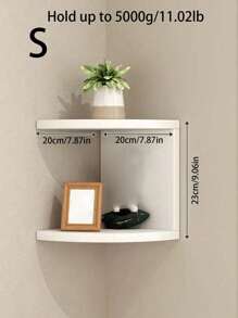 1pc Home Corner Shelf Wall-Mounted Triangle Shelf, Multifunctional Display Rack, Bookshelf, Storage Organizer For Living Room, Bedroom Without Drilling