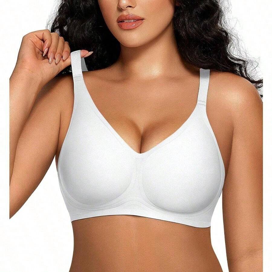 OEAK Women Comfortable Push Up Bras Wireless Seamless Full Coverage Bralette Buttery Soft Everyday Tshirt Bra Convertible Bra - Large - View 1