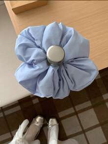 topshiny Plain Color Extra Large Scrunchie, Oversized Crinkle Messy Bun Hair Tie, Minimalist Style Ponytail Hair Accessory, Casual Head Accessories