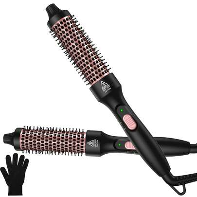 UKLISS 32mm Hot Air Brush, Multi-Function Curling Brush, Hot Air Brush Can Create Voluminous Roots And Natural Curls, Dual Voltage Design, Travel Essential (Black)