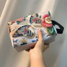 1 pieza Nuevo estuche de almacenamiento de moda minimalista, bolsa organizadora de cosméticos, bolsa de almacenamiento de cuero portátil, decoración de habitación - Multicolor - Ver 8