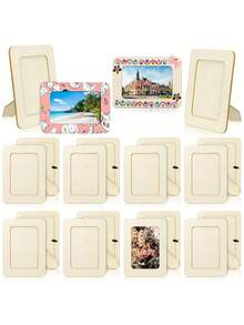 4" X 6" Unfinished Wooden Photo Frame, Suitable For DIY Projects, Crafts, Vertical Wooden Frame For DIY Painting, Suitable For Wooden Crafts, Painting, Art Projects, Wooden Decorations, Suitable For All Holiday Gifts - Wood Color - View 3