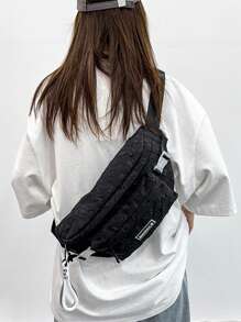 Bolso de pecho de cuadros - Bolso bandolera casual de unicolor para mujer, moda bolso de cintura diagonal de hombro