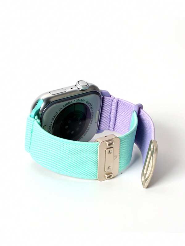 1pc Two Tone Sport Cute Watch Band Nylon Elastic Loop With Magnetic Clasp Compatible With Apple Watch Band 38mm 40mm 41mm 42mm 44mm 45mm 46mm 49mm For Woman Man,Compatible With Apple Watch Series10 9 8 7 6 5 4 3 2 1 SE1/2,18mm20mm22mm Girls Boys Braided Stretchy Replacement Wristband