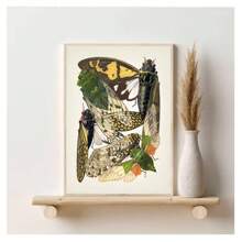 1pc Frameless Abstract Modern Minimalist Nordic Style Animal Art Posters Vintage Painting Butterfly Insect Evolution Printing Wall Arts Suitable For Living Room, Bedroom, Dormitory, Study, Bar, Coffee Shop, Office Wall Decoration Home Decoration