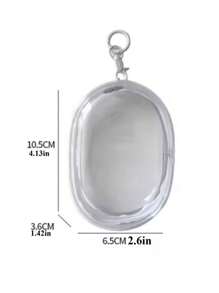 2pcs Transparent Storage Bag Key Ring Data Cable Coin Organiser Thickened Transparent Wallet Key Ring Car Keychain Jewellery Gifts, Back To School Season