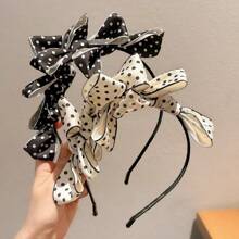 1pc High Crown Polka Dot Bow Headband For Women, Stylish Design Makes Face Look Smaller, Washing Headband Hair Accessories Diadema Hair Hoop