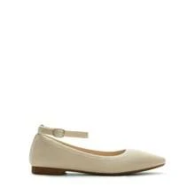 Women's Pointed Toe Ballet Flats Ankle Strap Comfortable Dressy Flat Casual Work Office Shoes - 杏色 - 查看 4