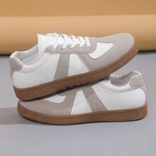 女士休闲复古运动鞋，百搭平底系带运动鞋，舒适运动休闲鞋，适合所有季节 - 灰色 - 查看 6