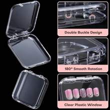 10/5/1pc Clear Nail Storage Box,Press-Type Fake Nail Organizer, Display Case For Acrylic Nails, Jewelry & Cosmetics,Compact Plastic Desktop Container For Salon & Home, DIY Beads & Nail Art Tools,Great For Christmas Gifts,Portable Box Wear Nail Packaging Box For Nail Art Jewelry Lovers Can Be Reused In Multiple Scenarios