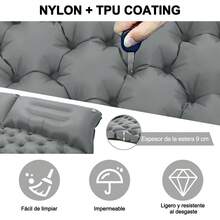 EASYTAO Colchoneta Camping Doble Autohinchable, Esterilla Acampar Plegable Hinchable con Almohadas, Colchón Impermeable Matrimonial, para Mochileros, Senderismo (Gris) - Verde Oliva - Ver 5