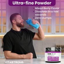 Vitastrong EAA PRO Essential Amino Acids – 9 EAAs With BCAAs, Glutamine, Citrulline, Tyrosine, Lysine, Tryptophan And Methionine, 300g Powder With Red Fruits - Others - View 7
