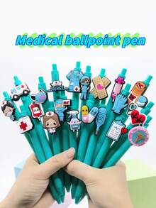 20/30 piezas Bolígrafos de enfermera/médico para escribir, regalo del Día de la Enfermera con estilo aleatorio, de vuelta a la escuela - Multicolor - Ver 1