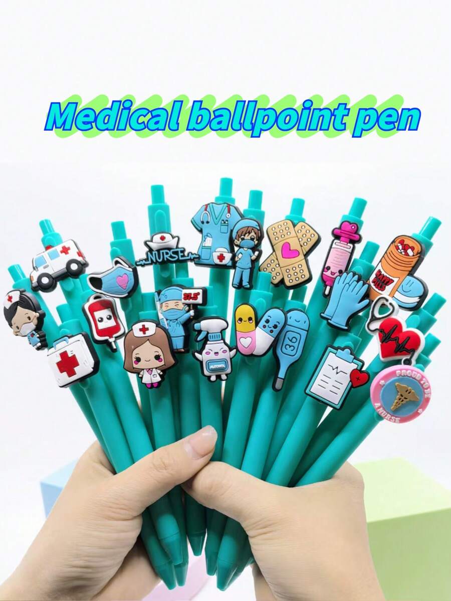 20/30 piezas Bolígrafos de enfermera/médico para escribir, regalo del Día de la Enfermera con estilo aleatorio, de vuelta a la escuela - Multicolor - Ver 1