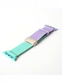 1pc Two Tone Sport Cute Watch Band Nylon Elastic Loop With Magnetic Clasp Compatible With Apple Watch Band 38mm 40mm 41mm 42mm 44mm 45mm 46mm 49mm For Woman Man,Compatible With Apple Watch Series10 9 8 7 6 5 4 3 2 1 SE1/2,18mm20mm22mm Girls Boys Braided Stretchy Replacement Wristband