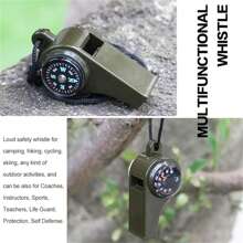 3-In-1 Emergency Survival Whistle With Compass And Thermometer - Perfect For Camping, Hiking, Outdoor Adventure, Referee And Cheerleader
