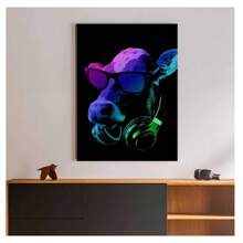 1pc Frameless DJ Monkey Crocodile Giraffe Animal Portrait Posters Vintage Painting Printing Sunglasses Alpaca Canvas Wall Arts Modern Living Room Bedroom Dormitory Study Bar Interior Wall Decoration Home Decoration