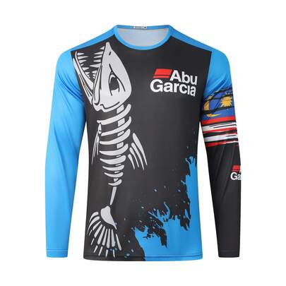  ABUGARCIA 2025夏季长袖钓鱼衫透气速干户外运动男士钓鱼服