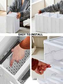 1pc PP Shoe Storage Box, Modernist Foldable Shoe Box For Home