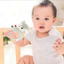 Infant Teething Grasp Ring Rattle, Lion/Fox/Rabbit Design