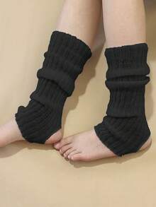 女士针织暖腿套脚套，时尚青少年女孩脚套