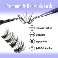 BEYELIAN Lash Extension Kit 144 Pcs Lash Clusters D Curl 10-16mm Lash Clusters Kit With Lash Bond And Seal And Remover Dense Look DIY Lash Kit Easy To Apply At Home (710,Black)
